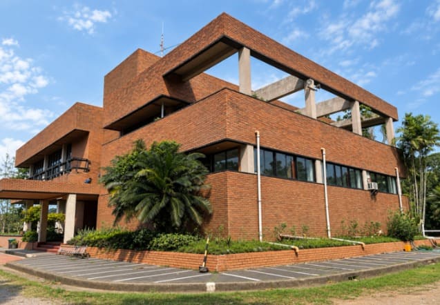 Brick Building Facade After
