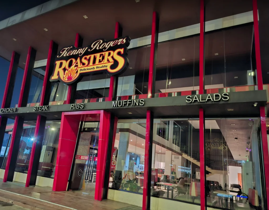 View of the Kenny Rogers Bacao restaurant glass facade