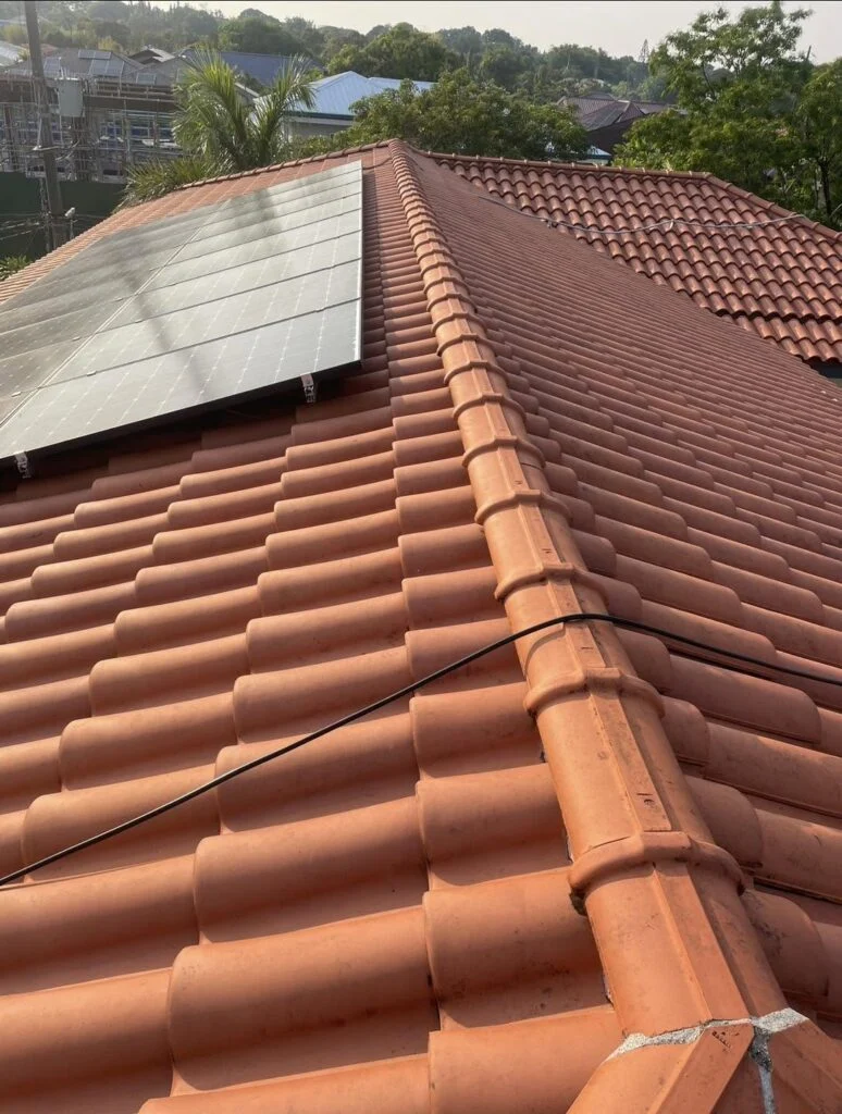 Clay tile roof after TopMop cleaning in Quezon City